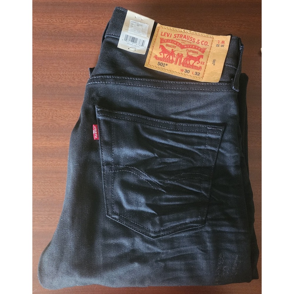 $79 NWT Levi's Men's Black 501's Orginal Button Fly Straight Leg Size 30 X 32